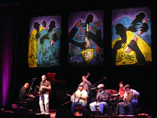 Photo of JazzArt installation at Miguel Zenon concert at Mondavi Center for the Performing Arts