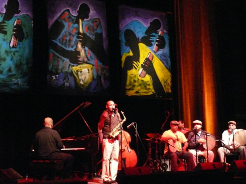 Photo of JazzArt installation at Miguel Zenon concert at Mondavi Center for the Performing Arts