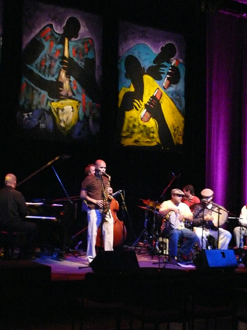 Photo of JazzArt installation at Miguel Zenon concert at Mondavi Center for the Performing Arts