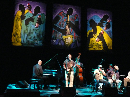 Photo of JazzArt installation at Miguel Zenon concert at Mondavi Center for the Performing Arts