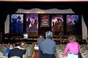 ..Hanging paintings, Trianon Ballroom, Hilton NY