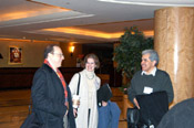 ..HEI's David Franco & Linda Corriveau meeting Loren Schoenberg with the Jazz Museum of Harlem, main lobby, Hilton NY
