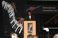 ..Herbie Hancock delivering his acceptance speech for the IAJE President's Award at Gala Dinner IAJE 2005