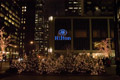 ..Night view of Hilton New York from Avenue of the Americas.
