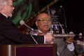 ..IAJE President David Caffe presenting Clark Terry with IAJE President's Award.